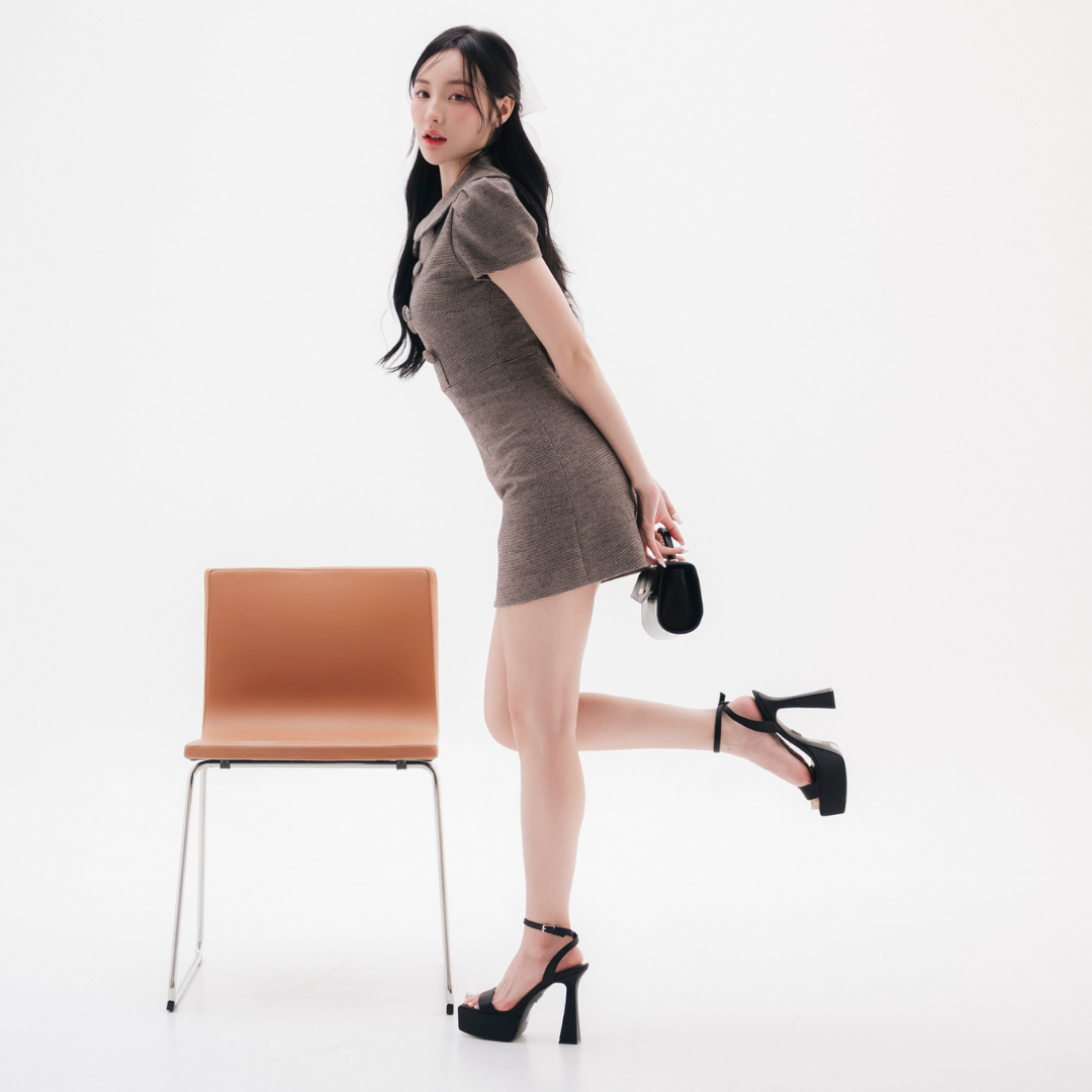 Lism D-096 Vintage Charm Check Dress ชุดเดรสน่ารักๆ