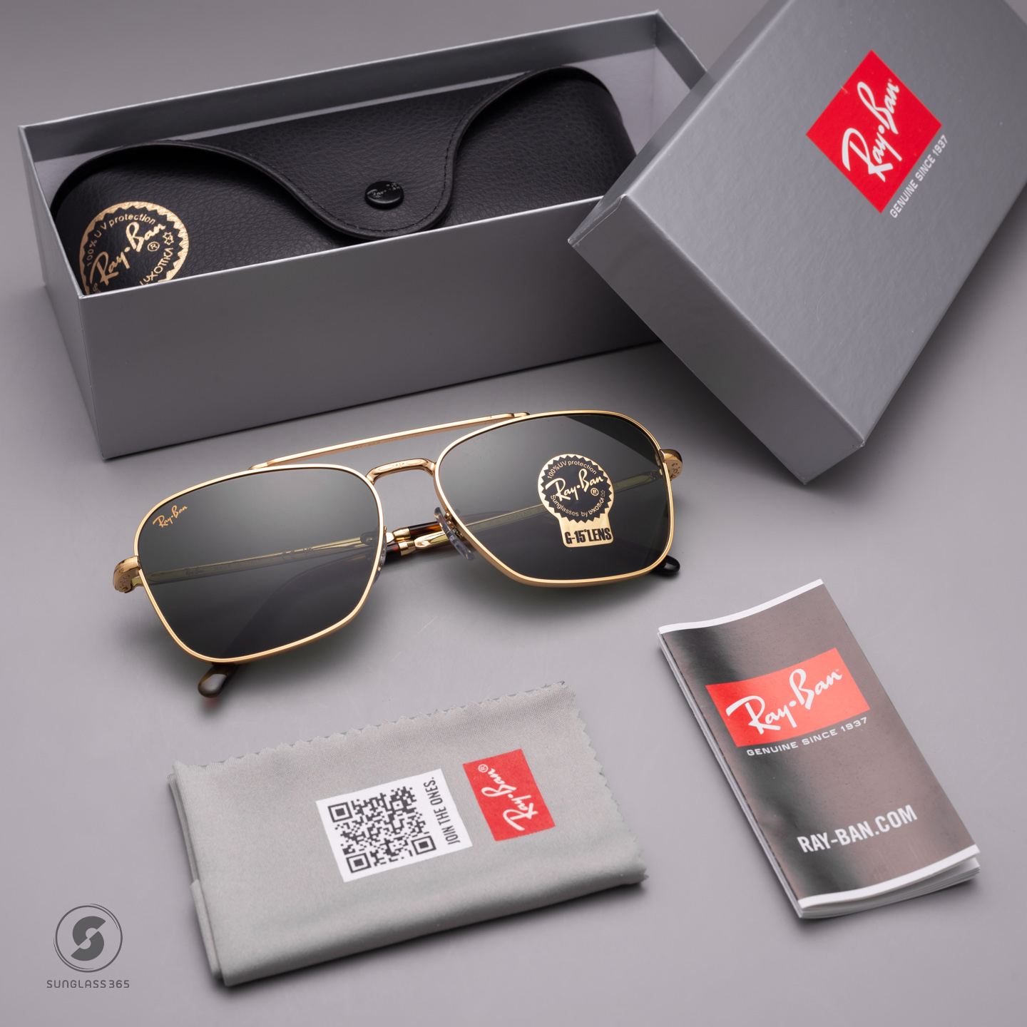 RayBan New Caravan RB3636 919631 Legend Gold G-15