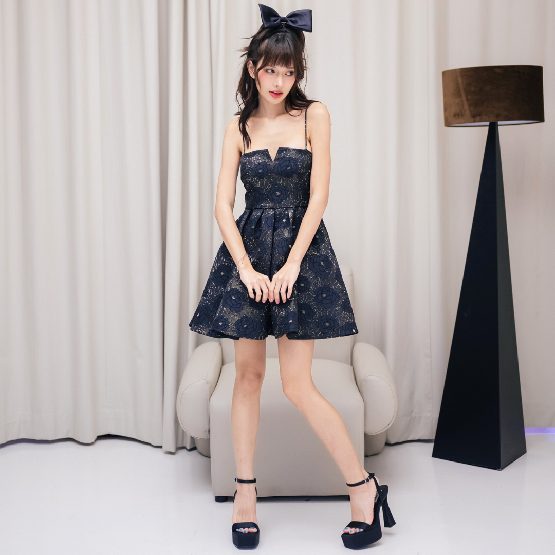 Lism D-098 Bloom Elegance Mini Dress ชุดเดรสสายเดี่ยว