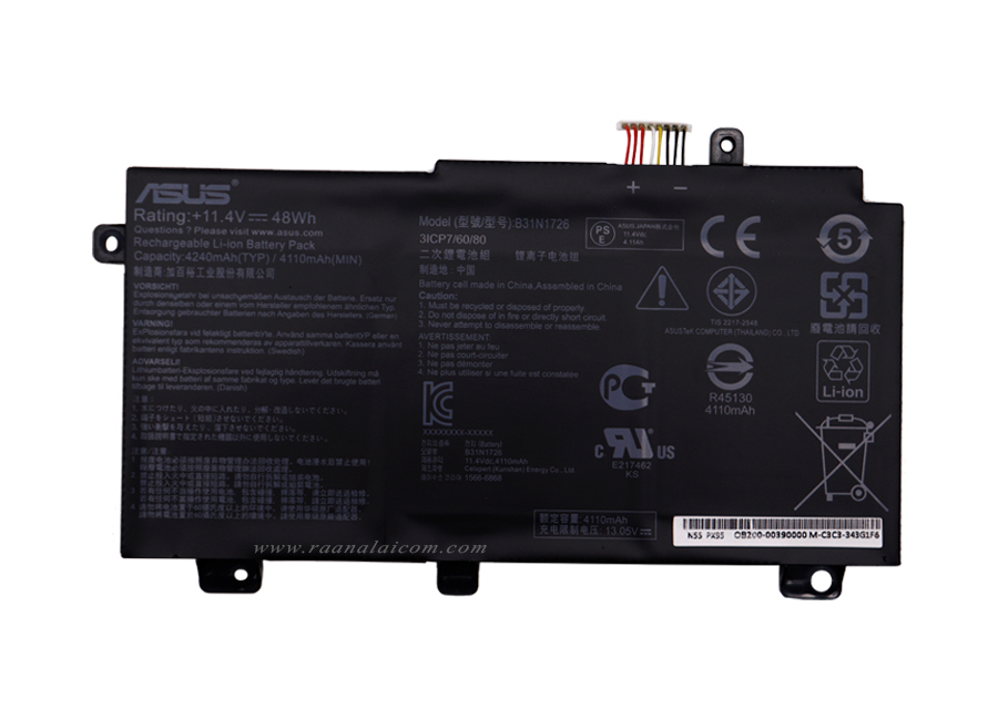 Battery Asus FX504 FX505 Original ลดราคาพิเศษ B31N1726 แบตเตอรี่ Asus FX504 แบตเตอรี่ Asus FX505 ตรงรุ่น