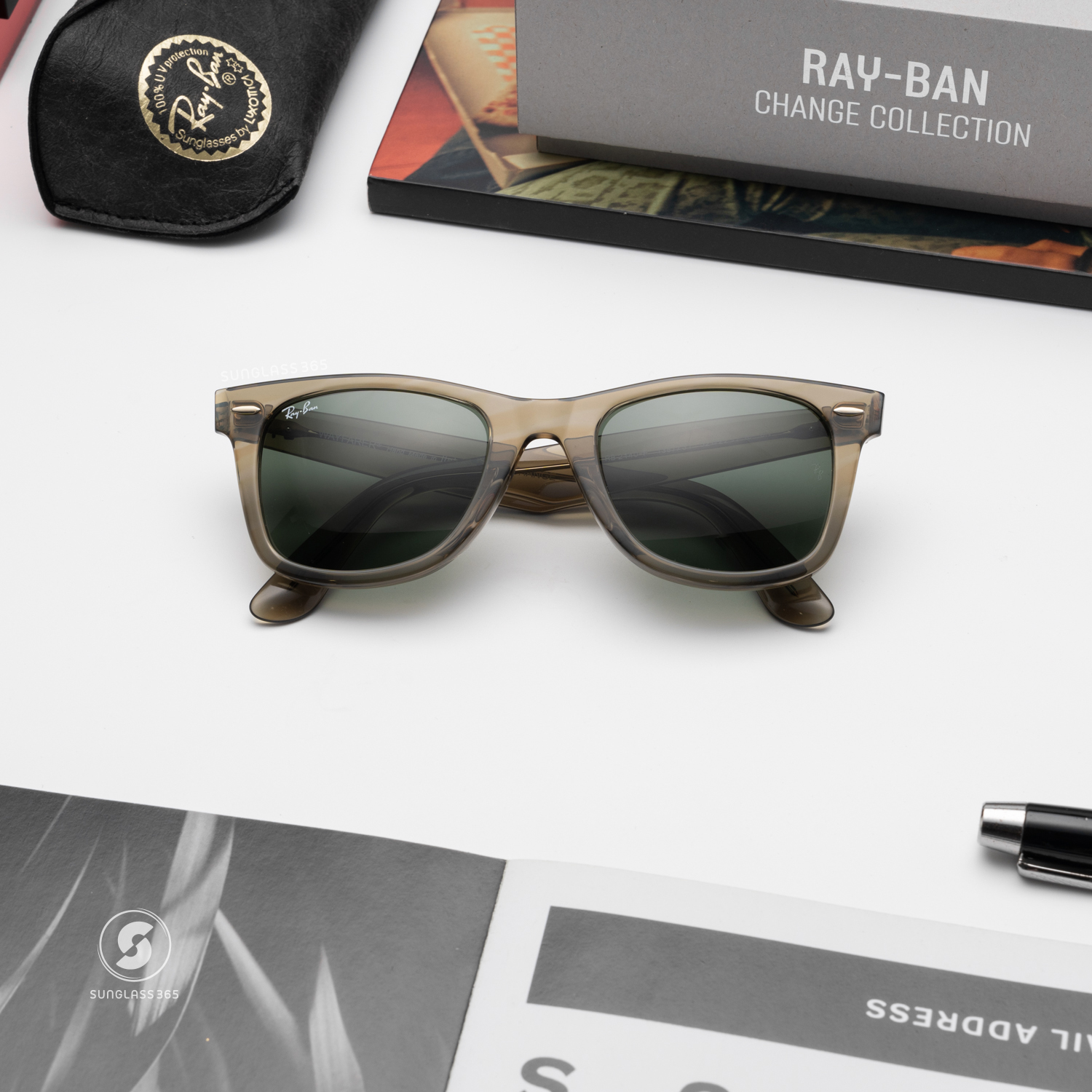 Ray Ban Wayfarer Change Collection RB2140F 138731 Photo Striped Grey