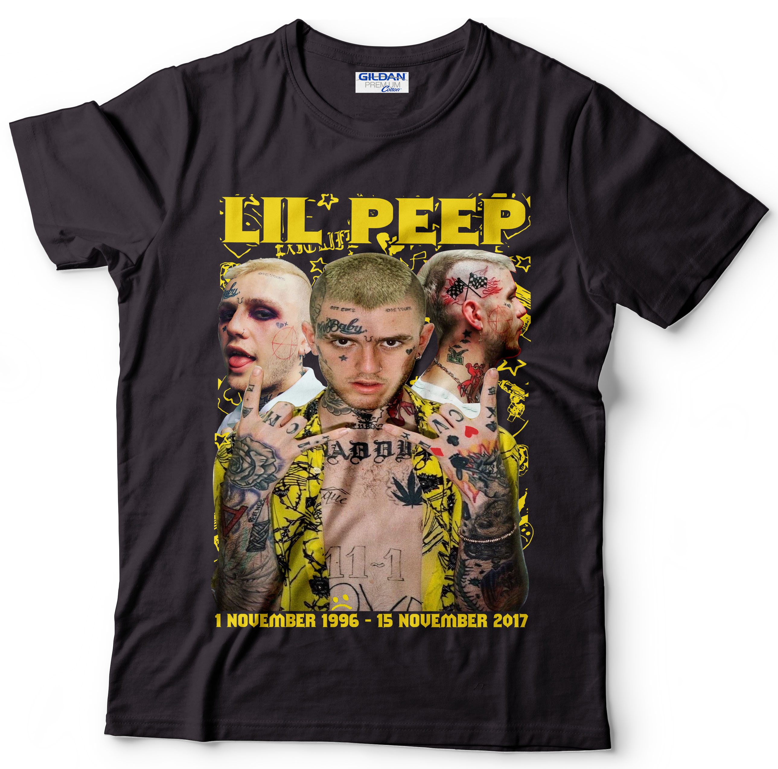 Lilpeep tshirt cotton100 Gildan USA เสื้อยืดลาย lil peep