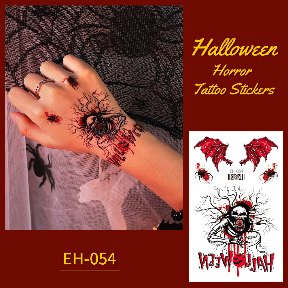 Tattoo Halloween แทททูรอยแผล ลายฮาโลวีน สำหรับตกแต่งผิวหนังและร่างกาย TT-9