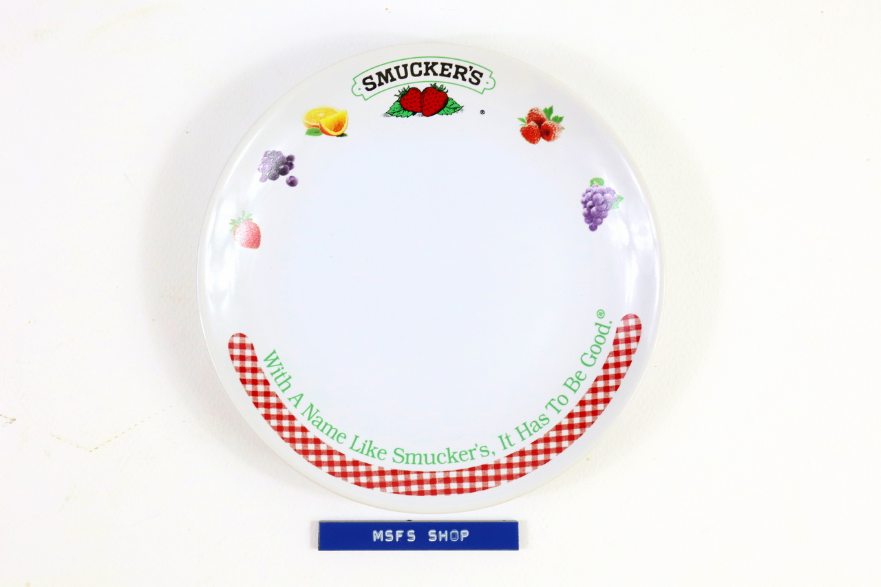 จานขนม SMUCKER'S สีขาว ลายผลไม้ ปี 59 ขนาด 6 นิ้ว