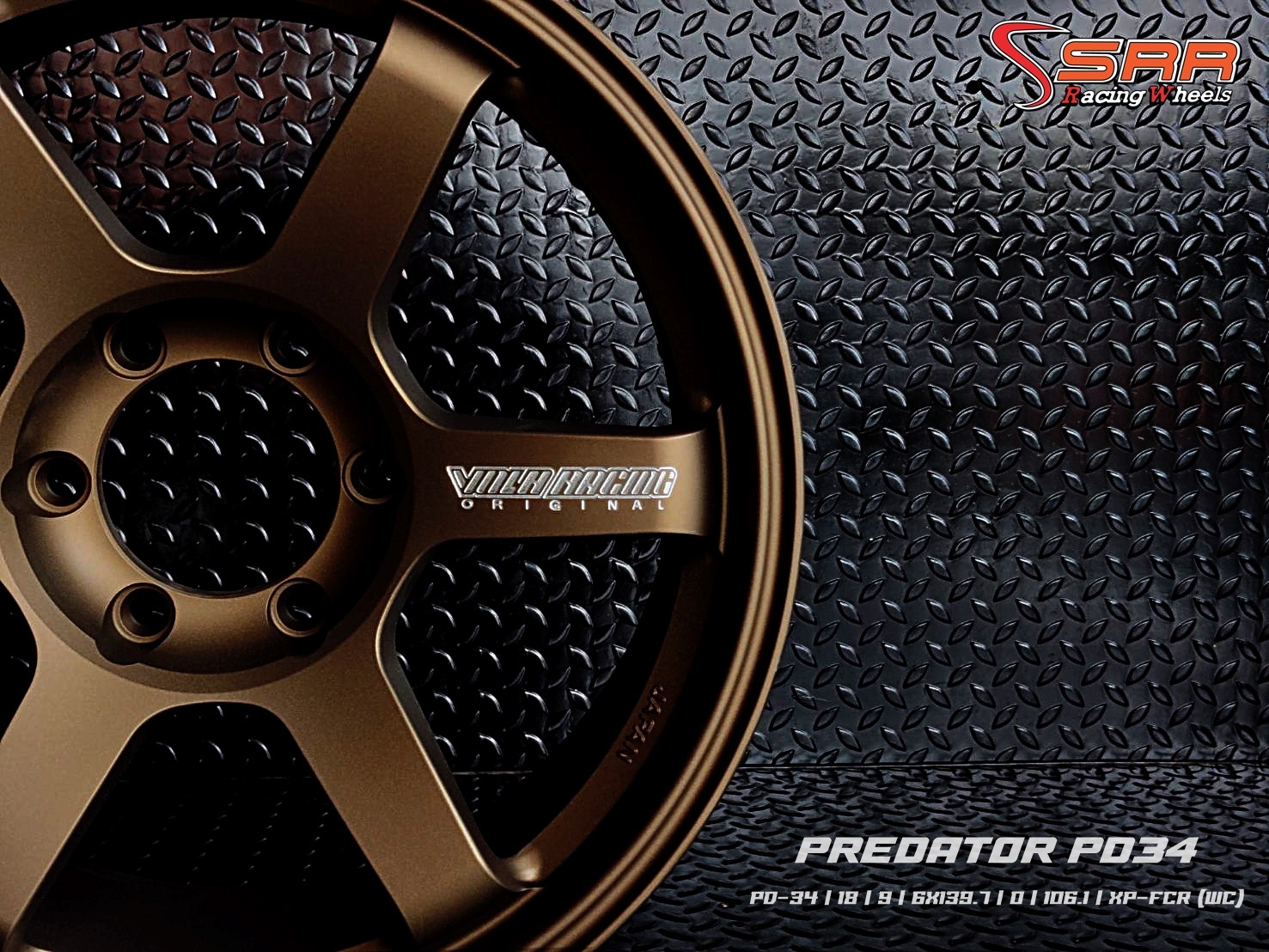 PREDATOR : TE37SUV 18X9 6X139.7 ET 0 XP-FCR (WC) สีน้ำตาลตัวหนังสือเงิน
