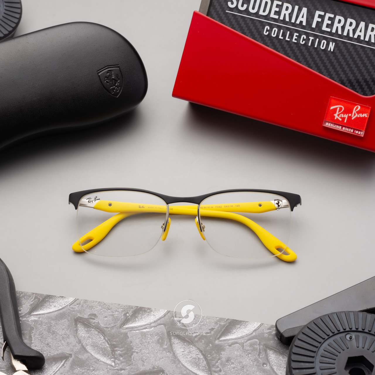 Ray-Ban Ferrari Collection RX8416M F042 Matte Black on Silver