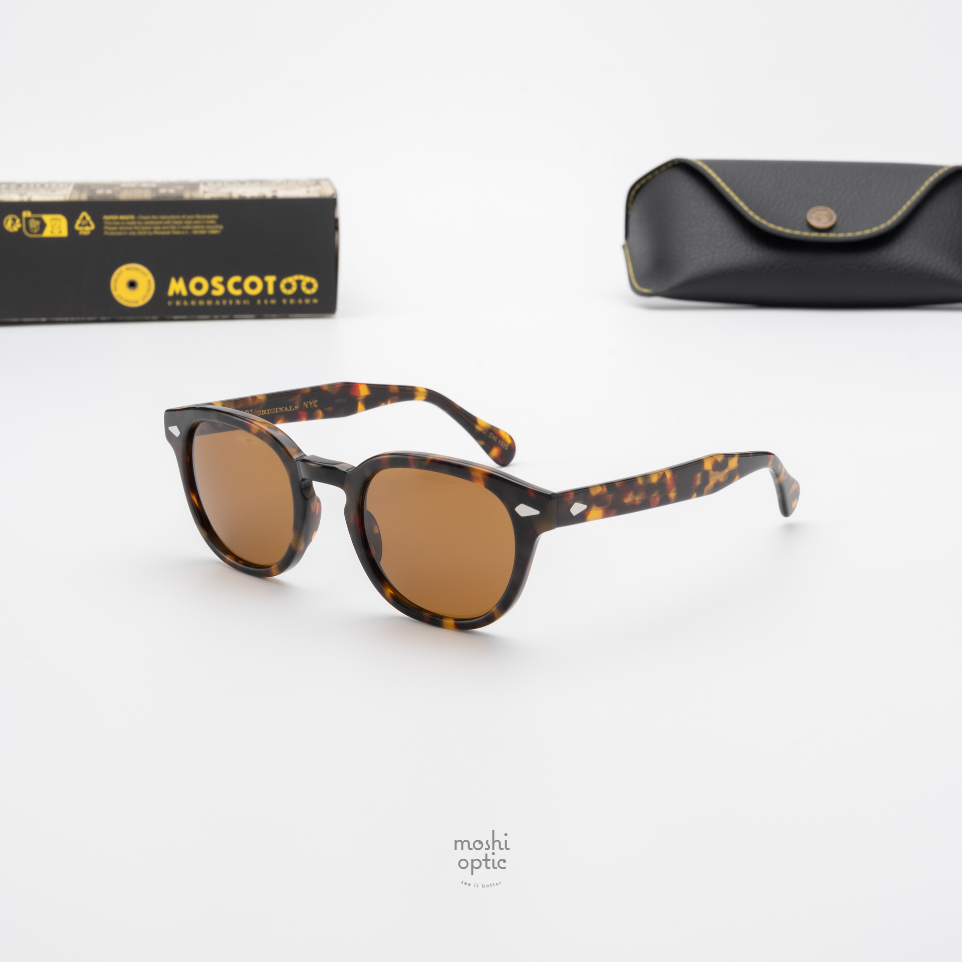 แว่นกันแดด Moscot Sun Lemtosh Tortoise Cosmitan Brown