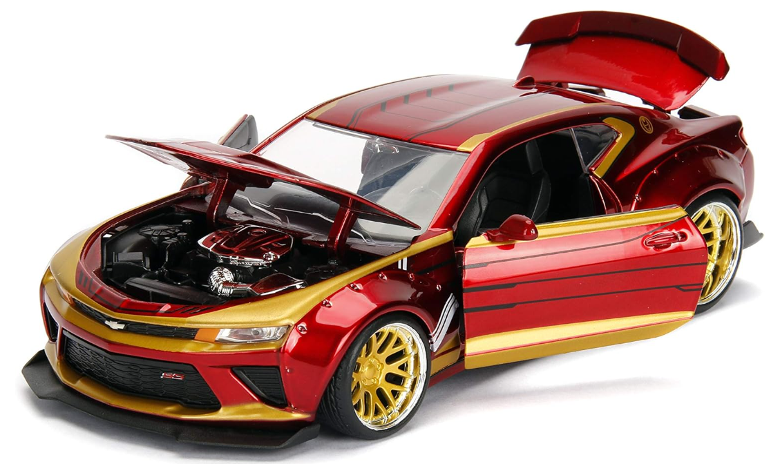 โมเดลรถ โมเดลรถยนต์ Jada Toys Marvel Iron Man & 2016 Chevy Camaro &2.75 Collectible Metal