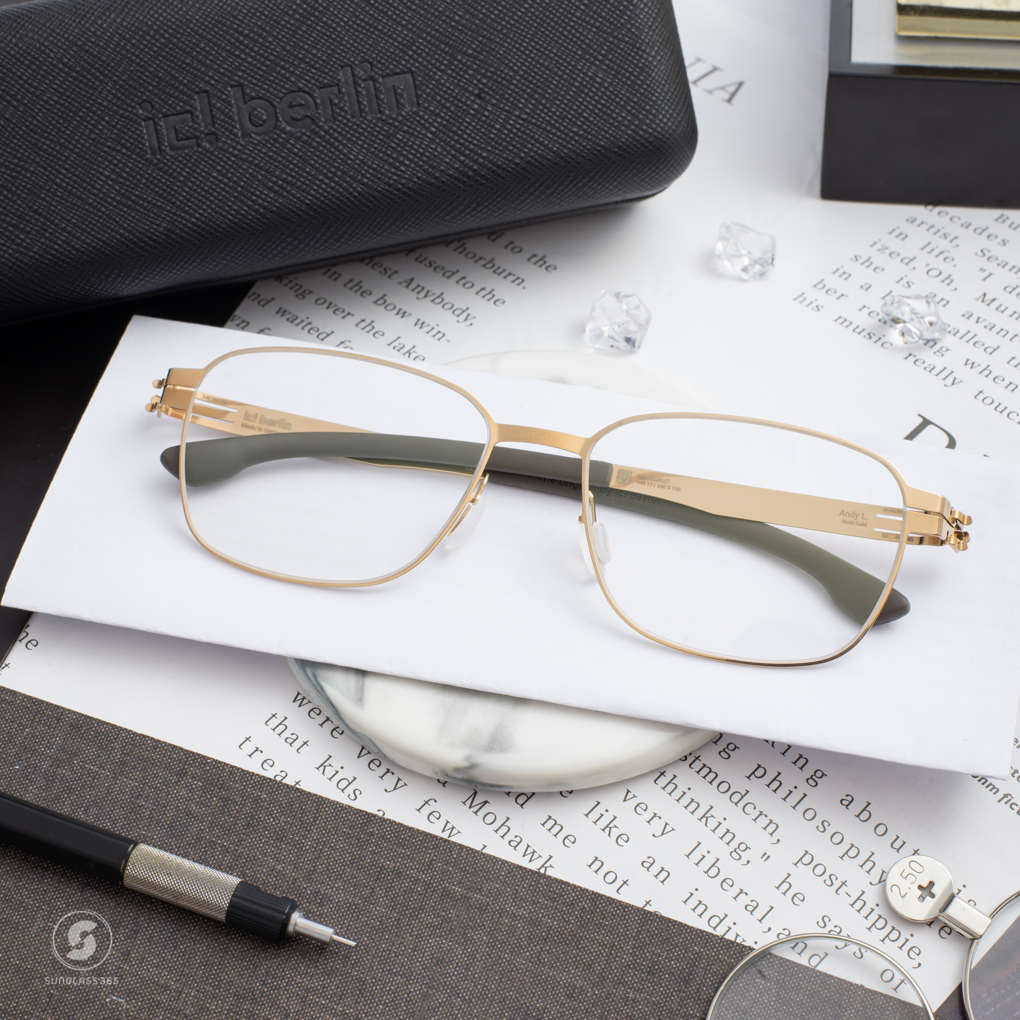 กรอบแว่น IC BERLIN Andy L. Rose Gold