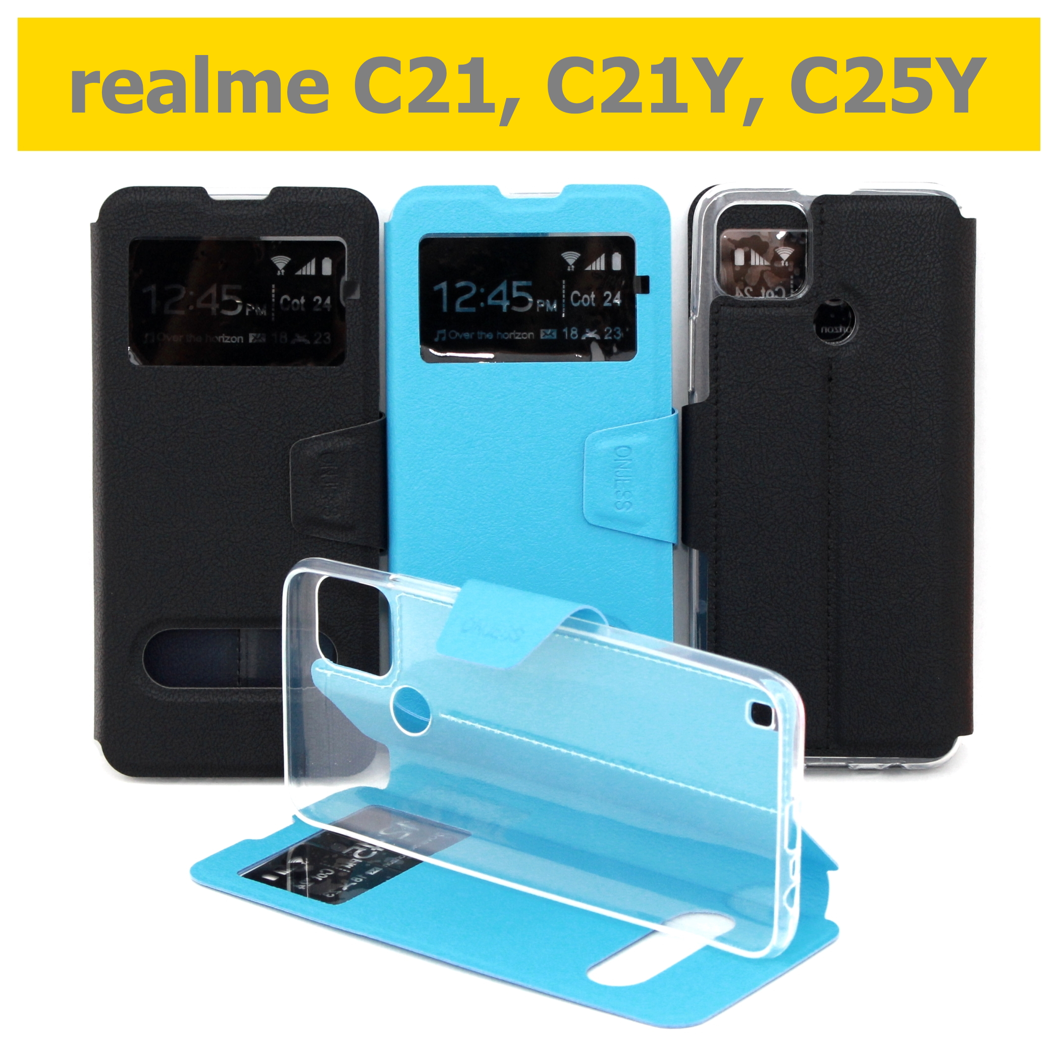 เคส realme C21, C21Y, C25Y - เคสฝาพับ โชว์เบอร์ ตั้งได้