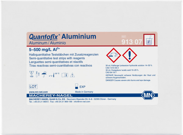 QUANTOFIX® Aluminium test strips 91307 กระดาษทดสอบอะลูมิเนียม
