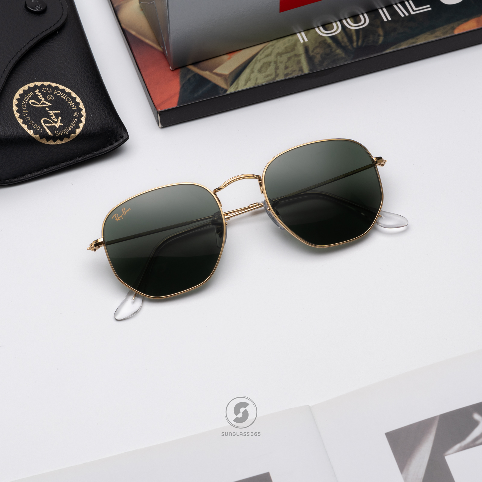 RayBan Hexagonal RB3548 919631 G-15 Legend Gold