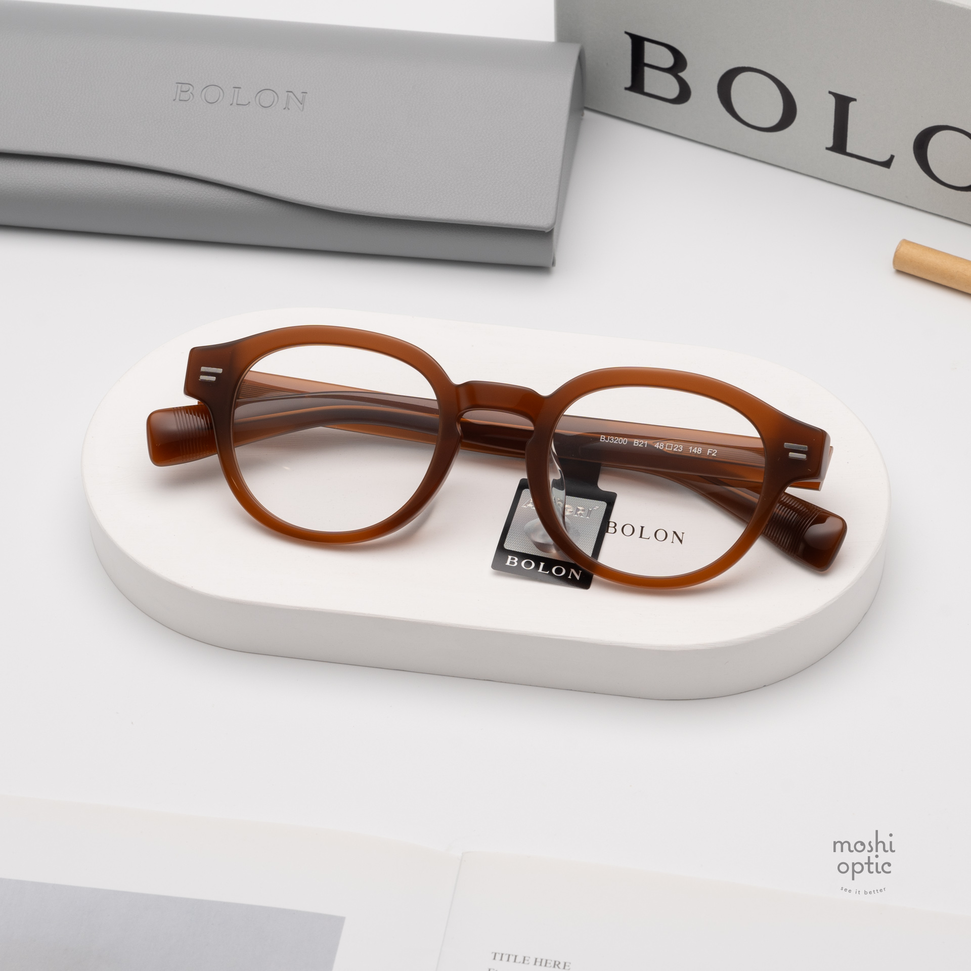 แว่นสายตา BOLON รุ่น KYOBASHI BJ3200 B21 Translucent Caramel