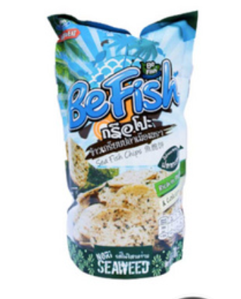 บีฟิช ข้าวเกรียบปลา รสสาหร่าย 70 กรัม BeFish Fish Chip Seaweed Flavor 70 g