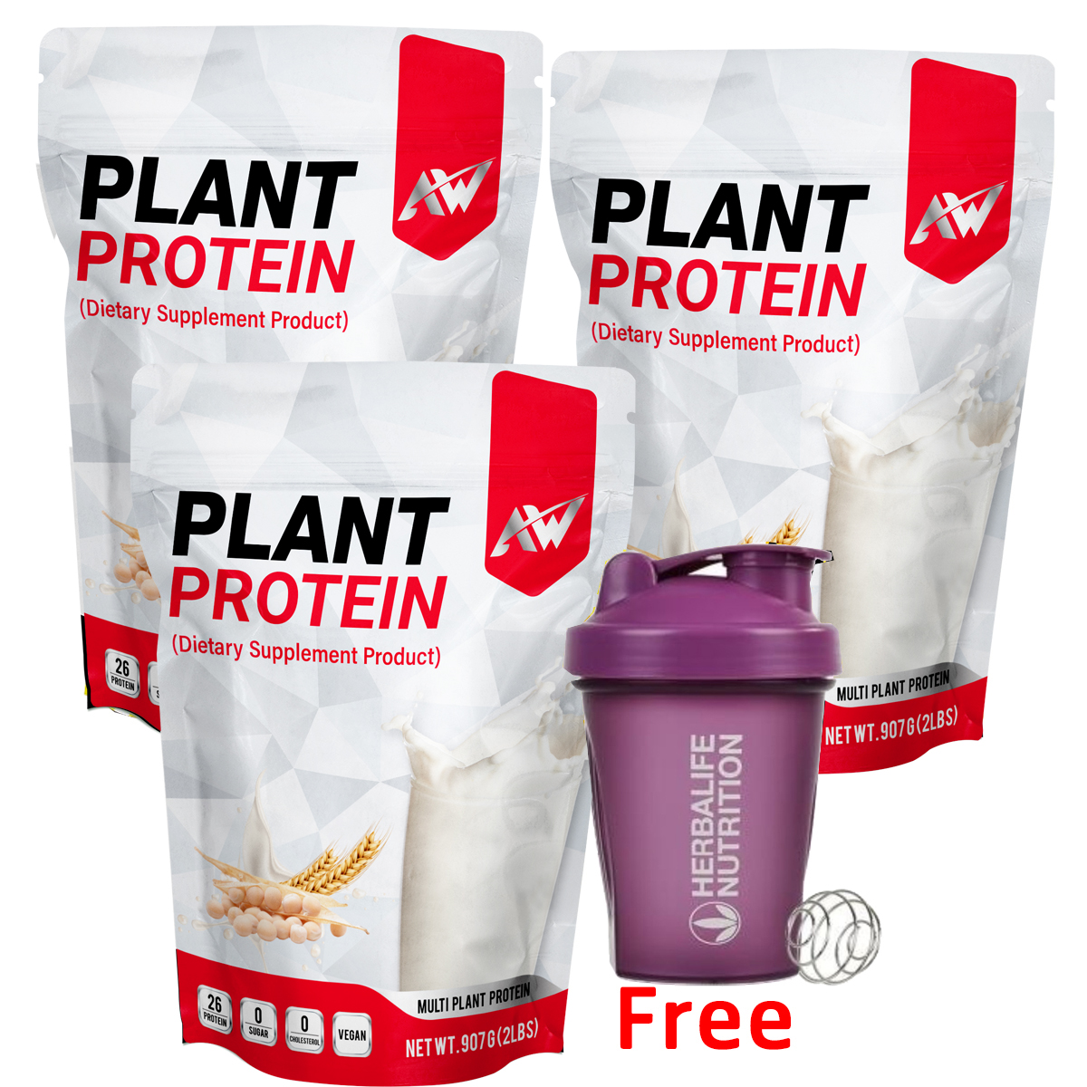 AW-PLANT ISOLATE แพ็ค 3 ถุงฟรีแก้ว(สุ่มสี)