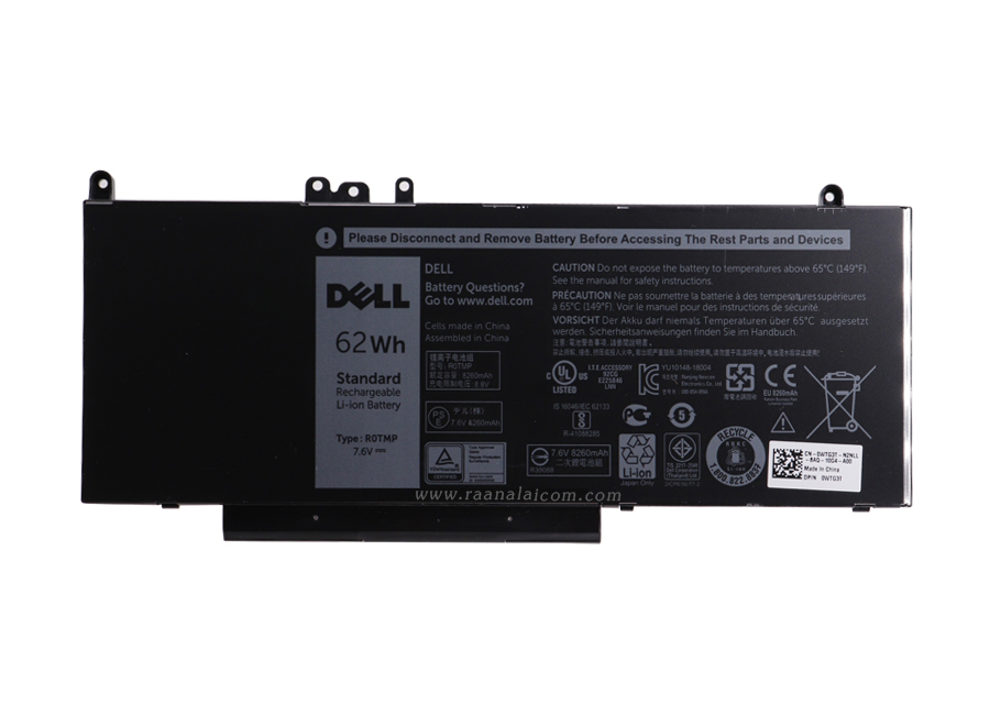 Battery Dell Latitude E5450 Original R0TMP ลด ราคา พิเศษ แบตเตอรี่ โน๊ตบุ๊ค Dell Latitude E5450 62Whr ตรงรุ่น