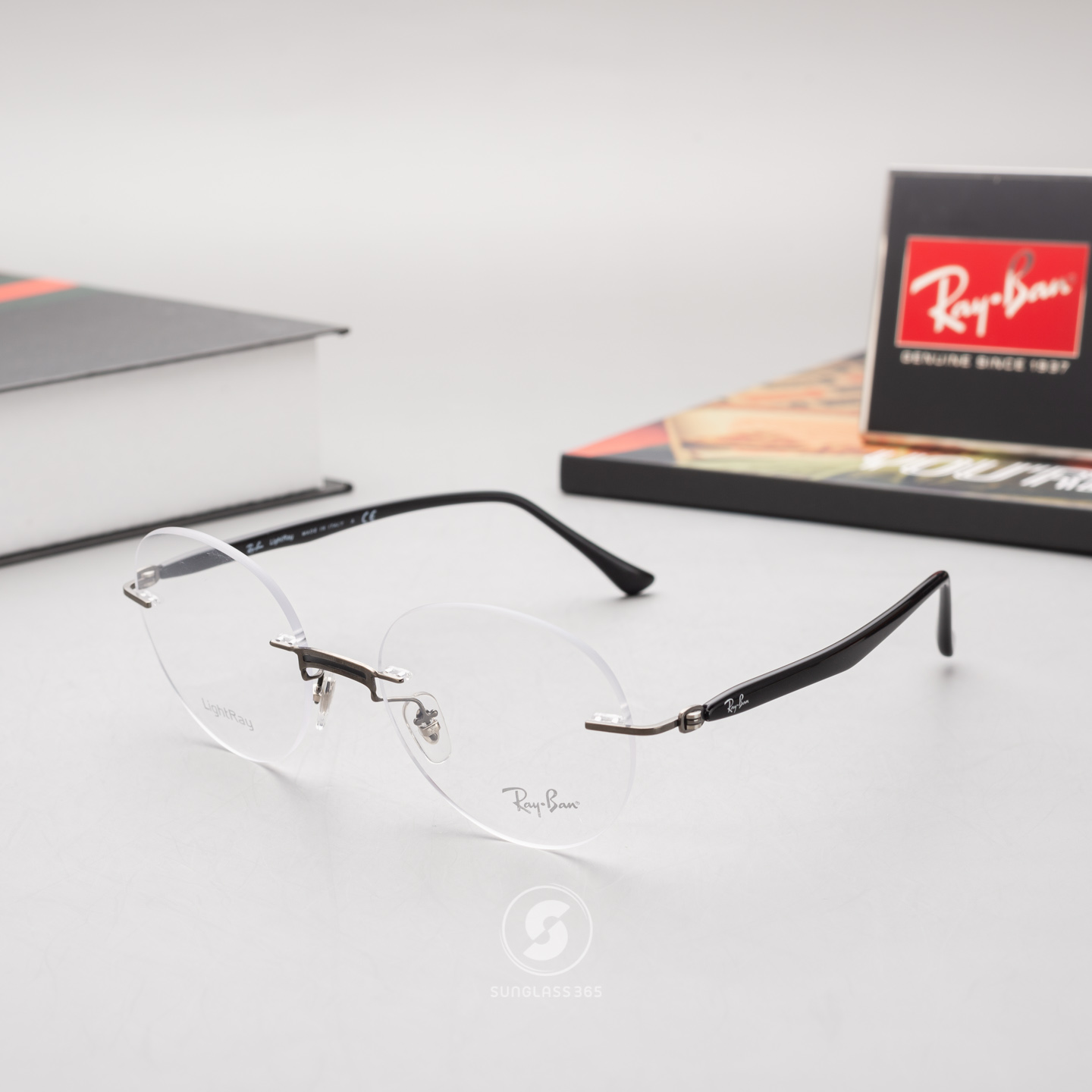 Ray-Ban RX8768 1230 Red On Sanding Gunmetal