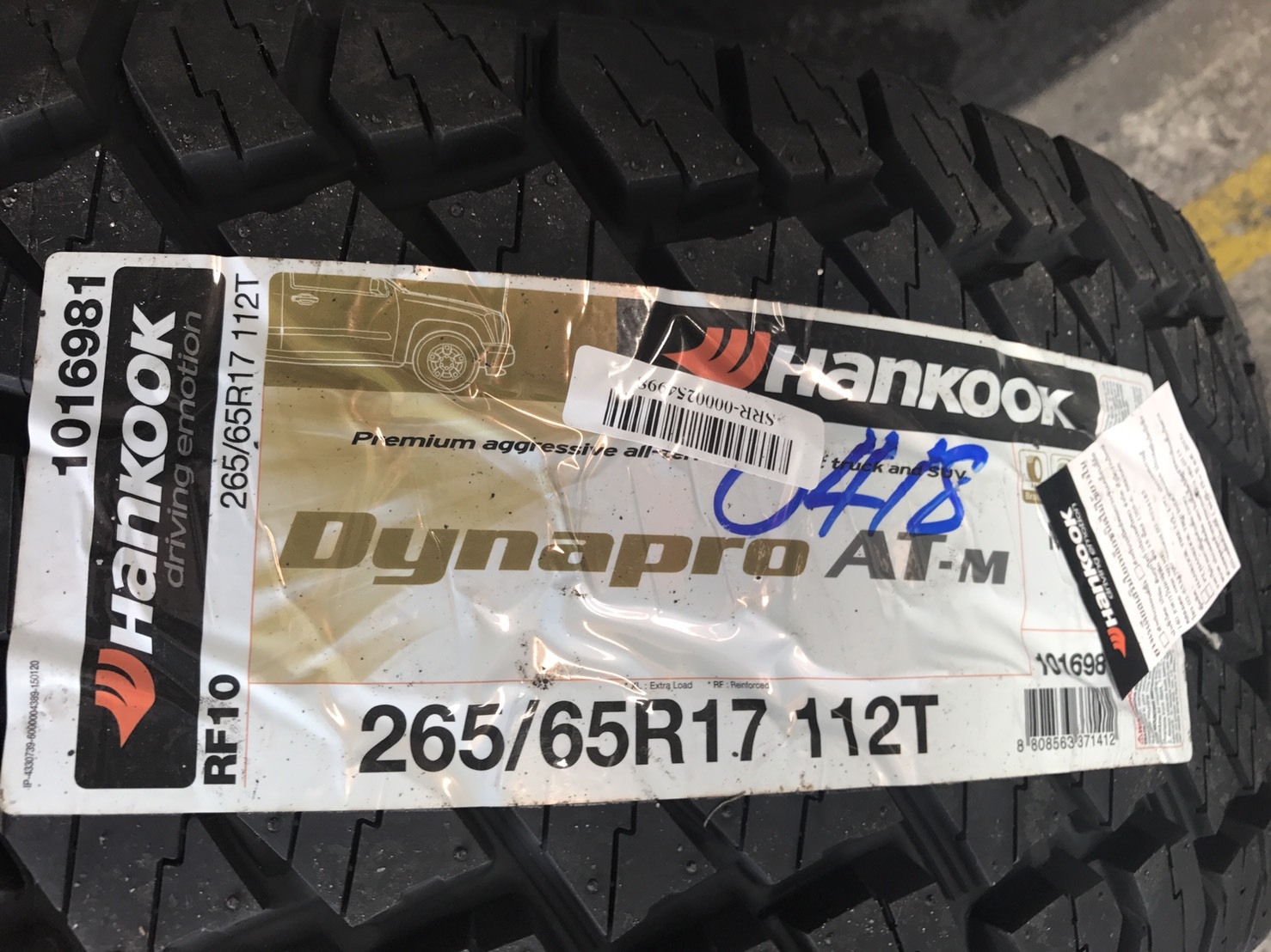 HANKOOK DYNAPRO AT-M 265-65-17 เส้น 4500 ปี18