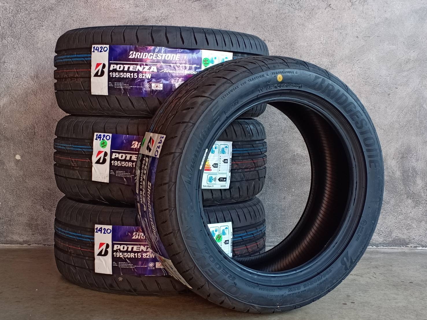 BRIDGESTONE 195/50R15 POTENZA RE004 82W MADE IN THAILAND