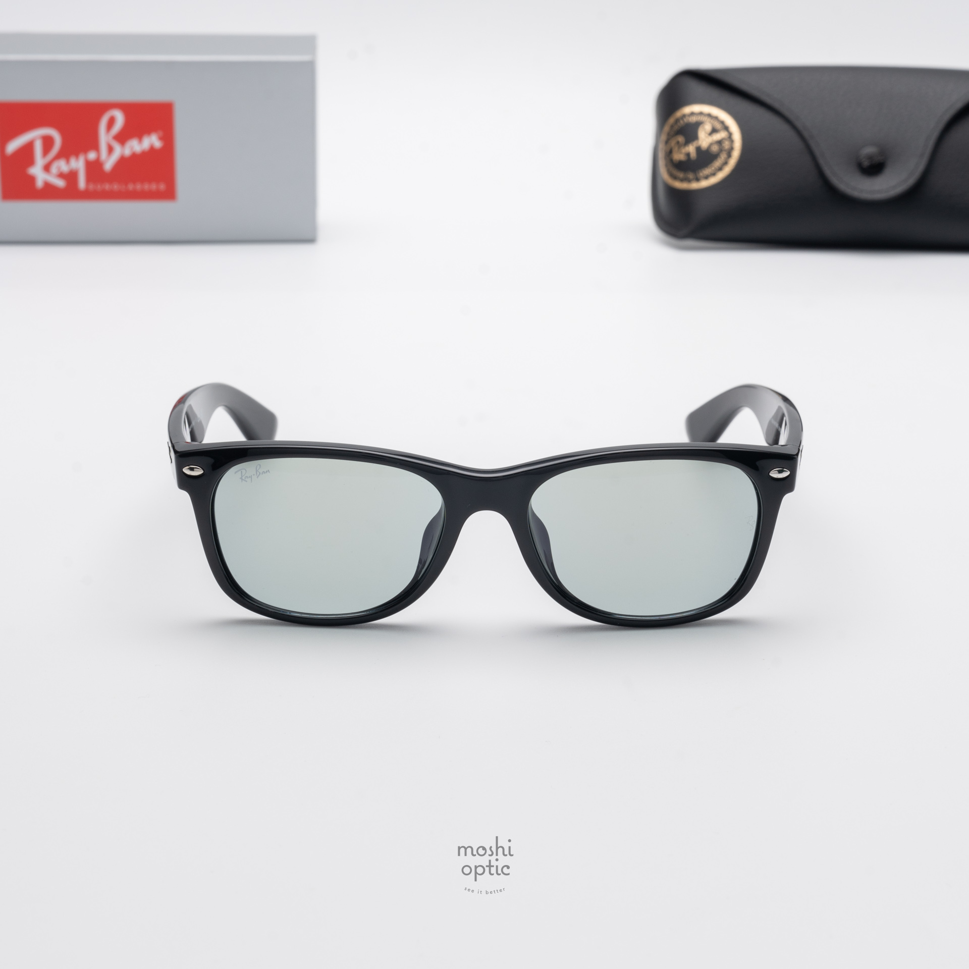 Ray Ban New Wayfarer RB2132F 601/52 Black Green