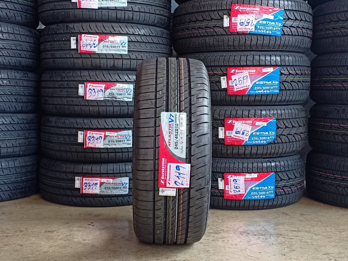 ยางใหม่ SILVERSTONE V7 245/45-18 ปี19 ราคาพิเศษ