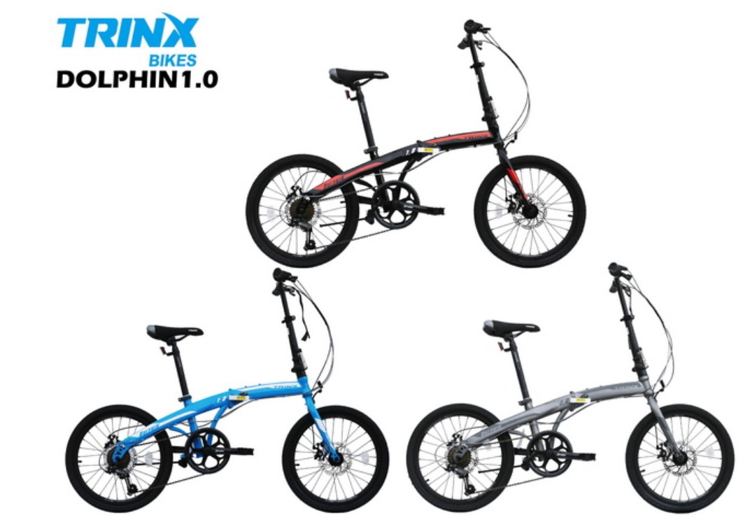 TRINX DOLPHIN 1.0 ปี 2020 รถพับ ล้อ 20นิ้ว เฟรมเหล็ก 7เกียร์ SHIMANO