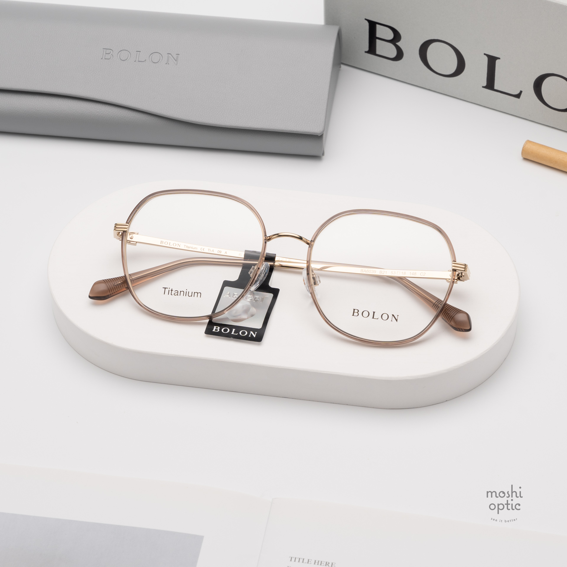 แว่นสายตา BOLON รุ่น NARA BA6039 B21 Gold|Transparent Brown