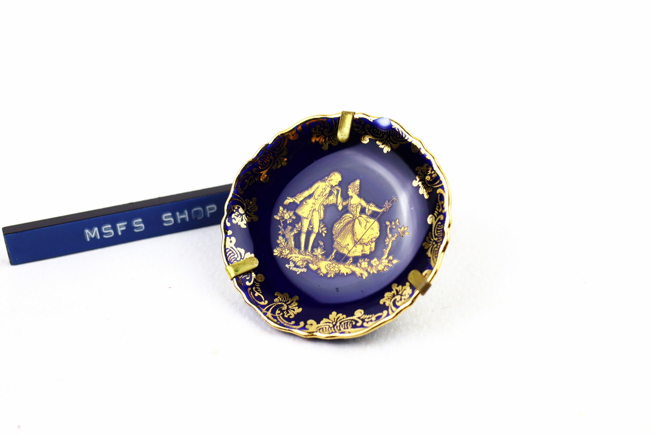 [Vintage] จานกระเบื้องประดับ ขนาดเล็ก PORCELAIN ARTISTIQUE F.M. LIMOGES FRANCE