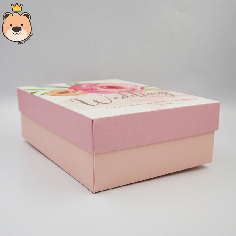 กล่องของขวัญ Gift box ประกอบให้พร้อมส่ง กล่องเปิดฝา กล่องของขวัญชำร่วย มี 4 ลายให้เลือก (แพ็คกล่องส่ง)