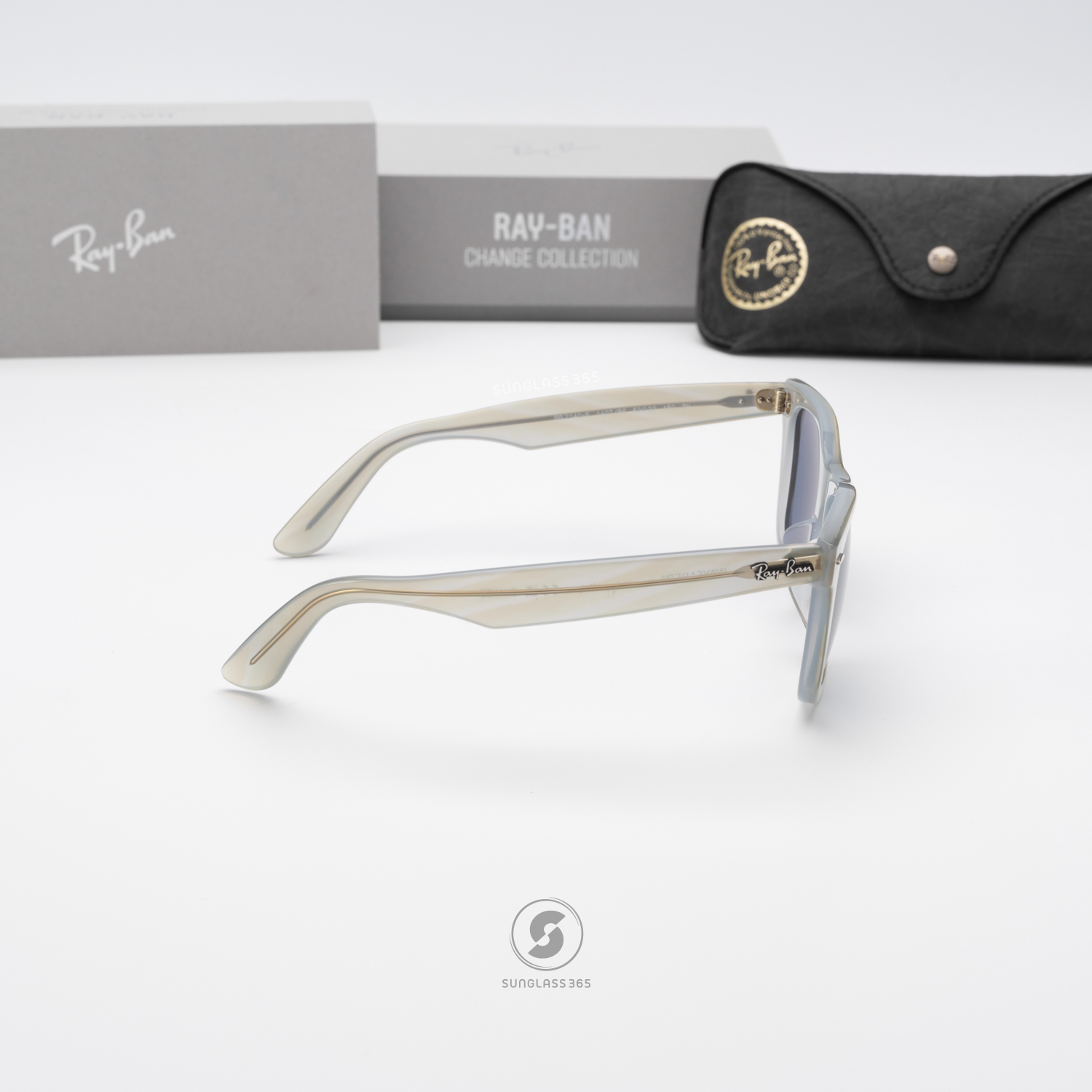 Ray Ban Wayfarer Change Collection RB2140F 1407R5 Photo Striped Light Blue