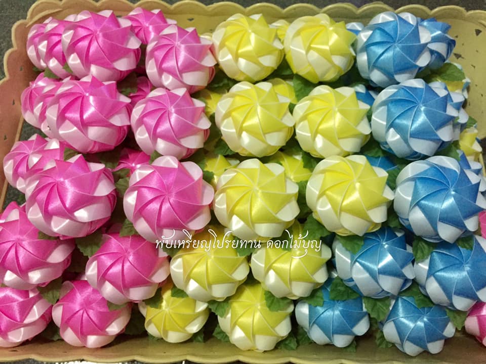 ดอกมะลิทูโทนสีฟ้า เหลือง ชมพู