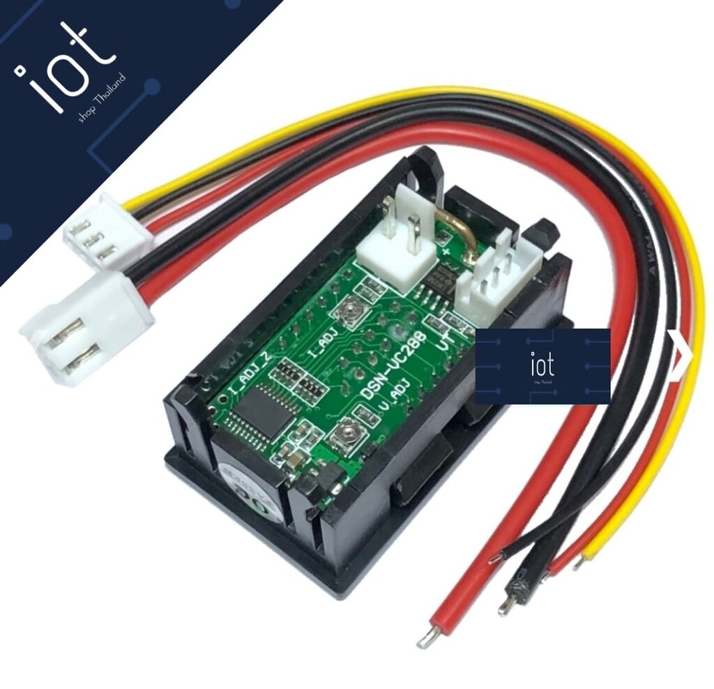 DC 0-100V กระแสสูงสุด 10A Voltmeter Ammeter Red + Blue LED