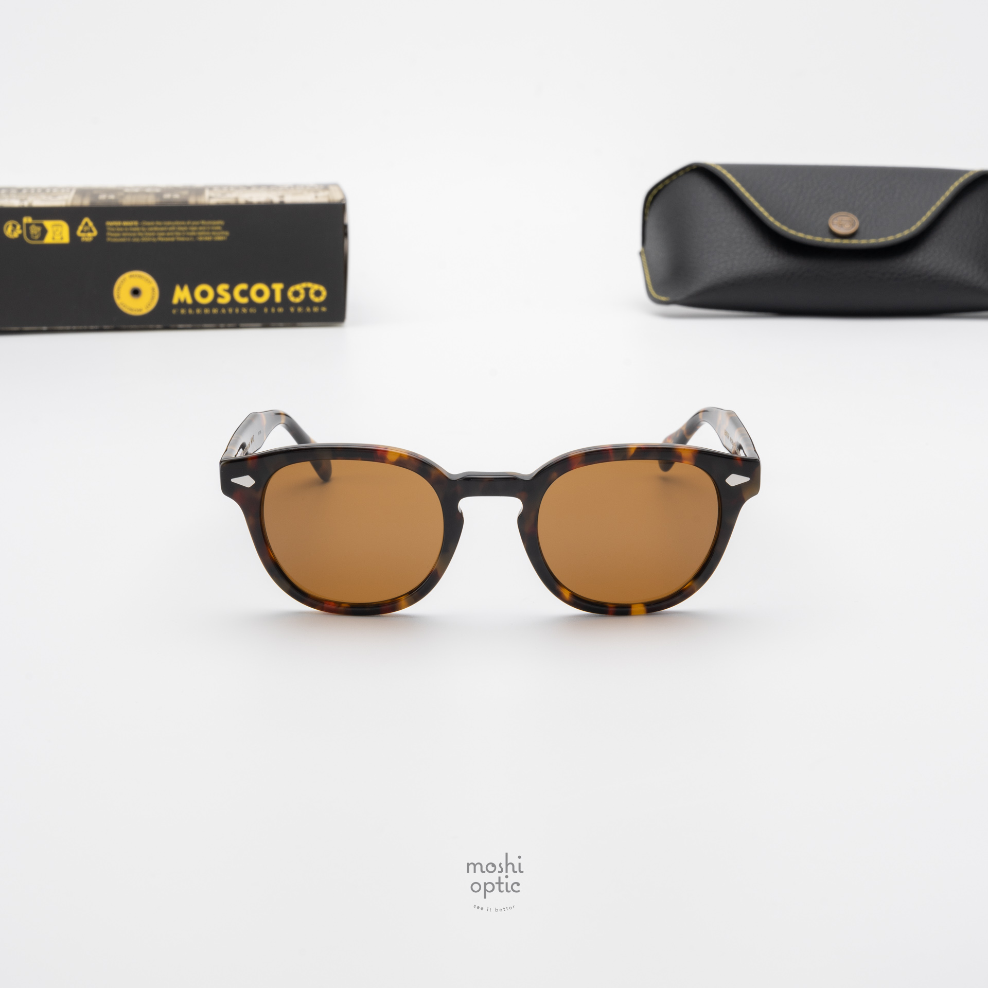 แว่นกันแดด Moscot Sun Lemtosh Tortoise Cosmitan Brown