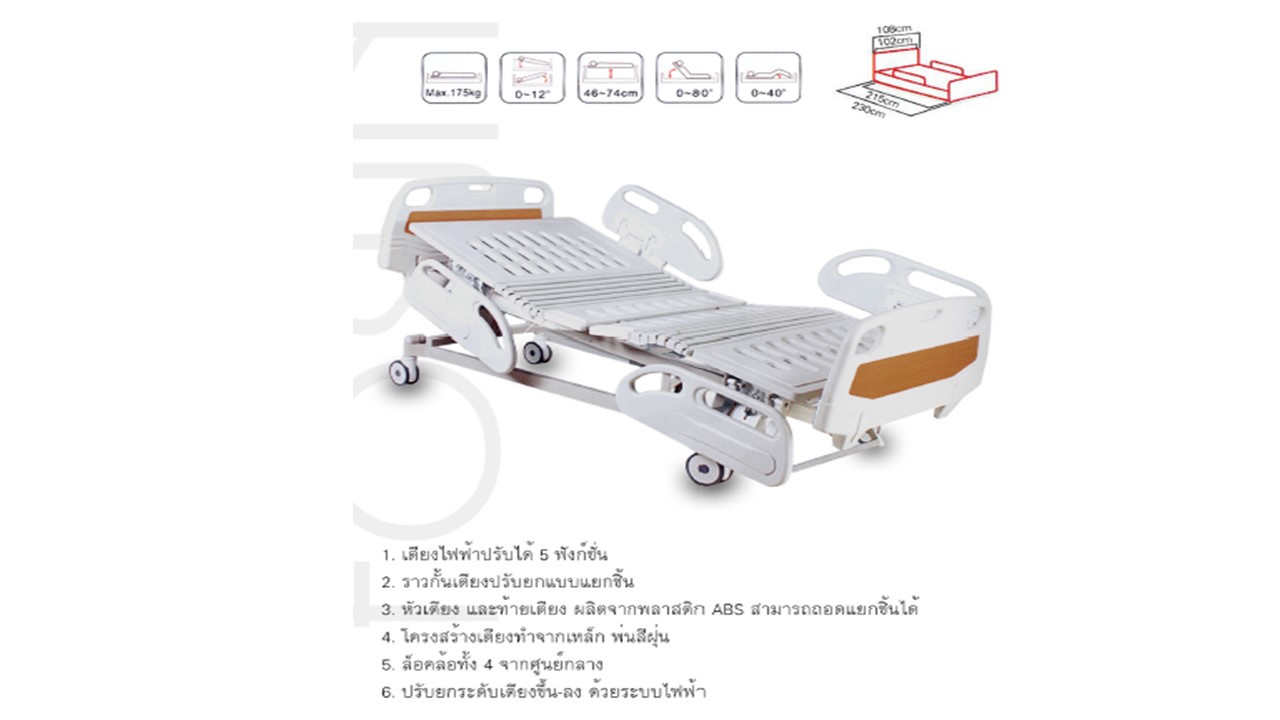 เตียงไฟฟ้าสำหรับผู้ป่วย 3 ไก รุ่น FS3239WZF4