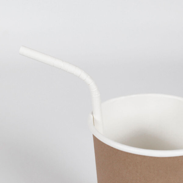 หลอดกระดาษงอได้ สีขาว