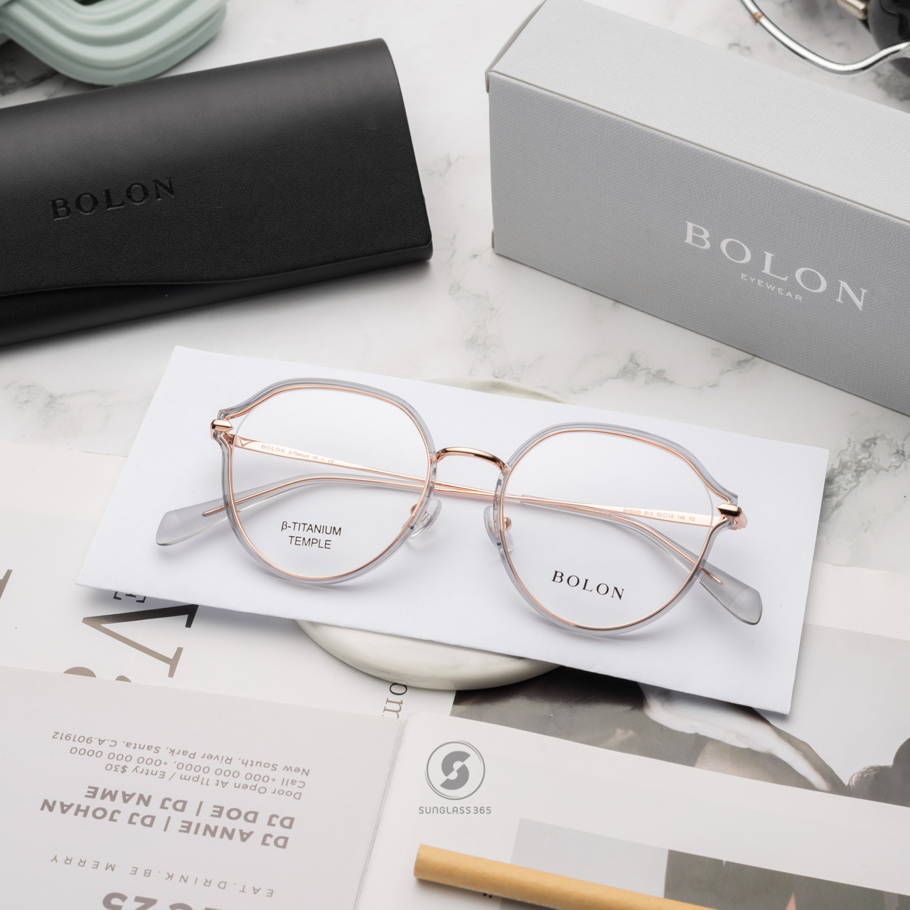 แว่นสายตา BOLON รุ่น Geneva BH6005 B13 Grey/Rose Gold