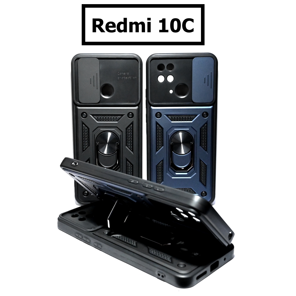 เคส Redmi 10C - เคสเรดมี กันกระแทก สไลด์ปิดกล้อง ขาตั้งแม่เหล็ก