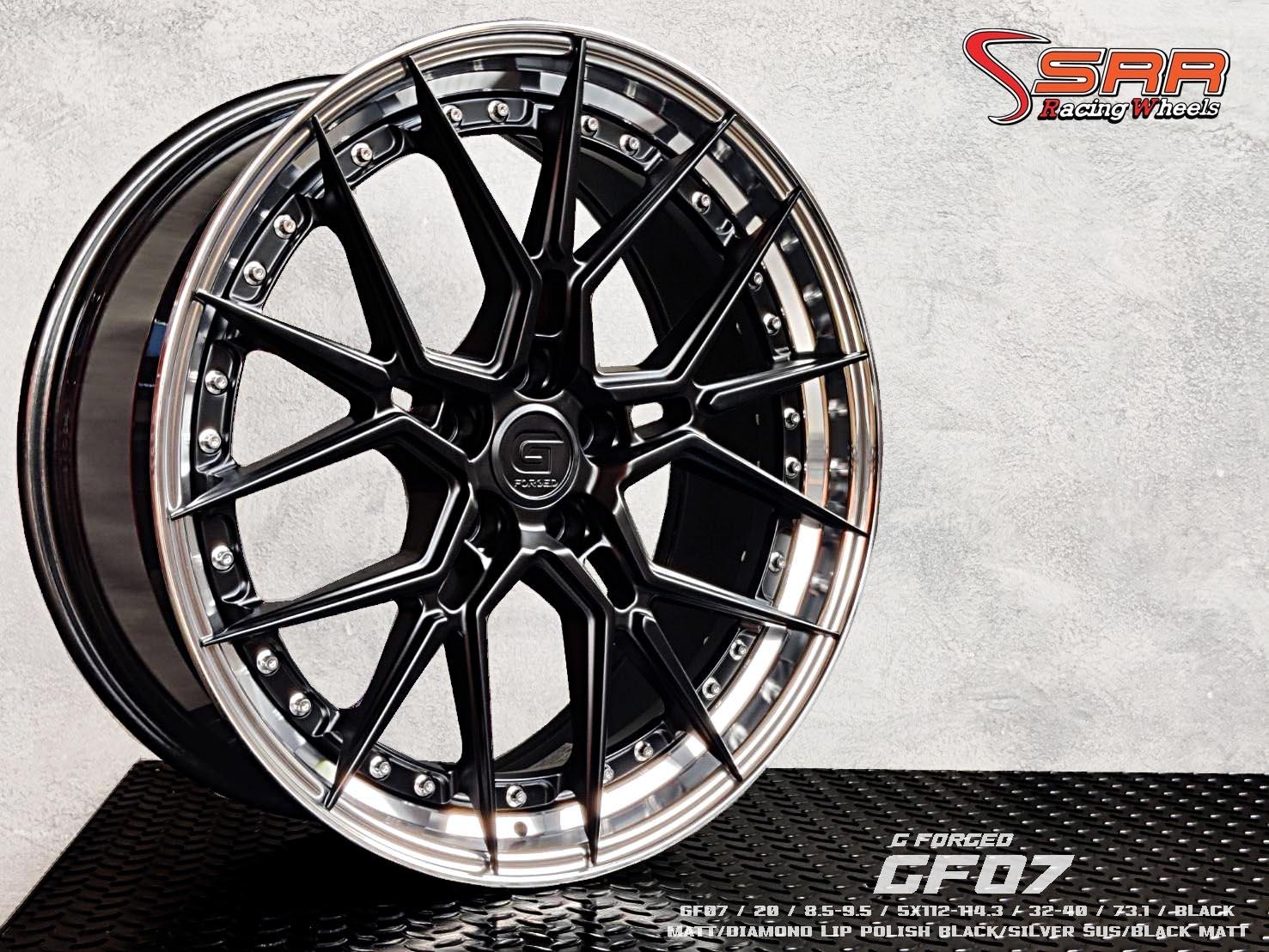 G-FORGED : GF07 20x8.5-9.5 5H112-114.3 32-40 ดำด้านขอบเลส