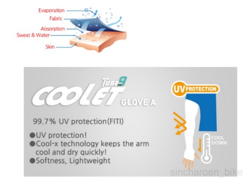 N-Rit ปลอกแขน กันแดด Cool Nine Coolet UPF 50+