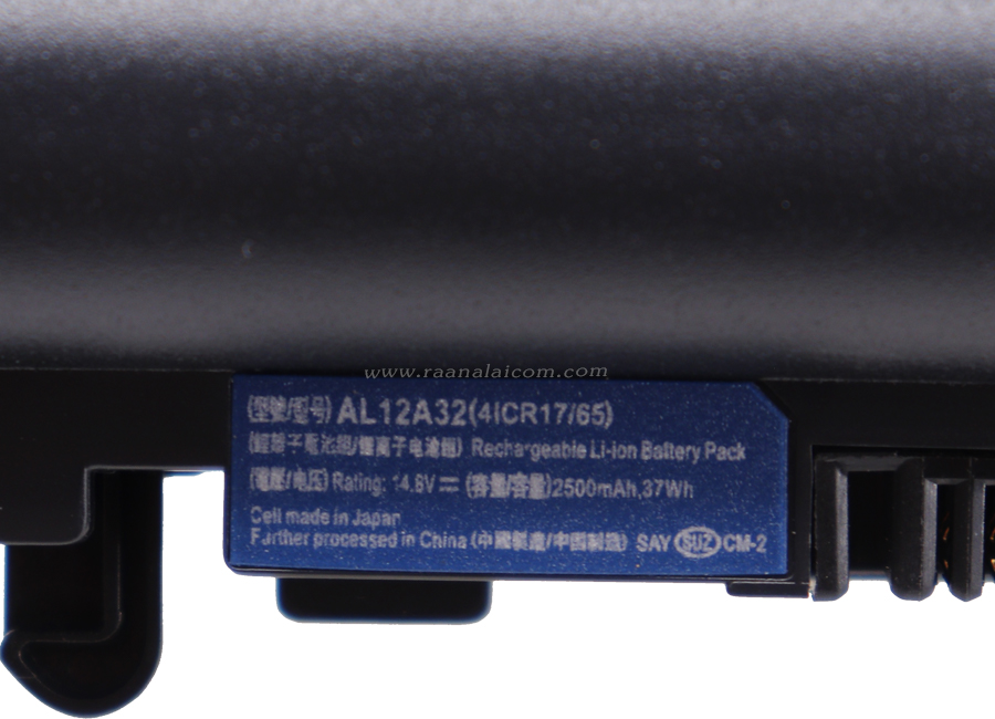 Battery ACER Aspire V5-571G, V5-571P, V5-571G ลดราคาพิเศษ AL12A32 Original แบตเตอรี่ โน๊ตบุ๊ค ACER Aspire V5-571G, V5-571P, V5-571G ตรงรุ่น