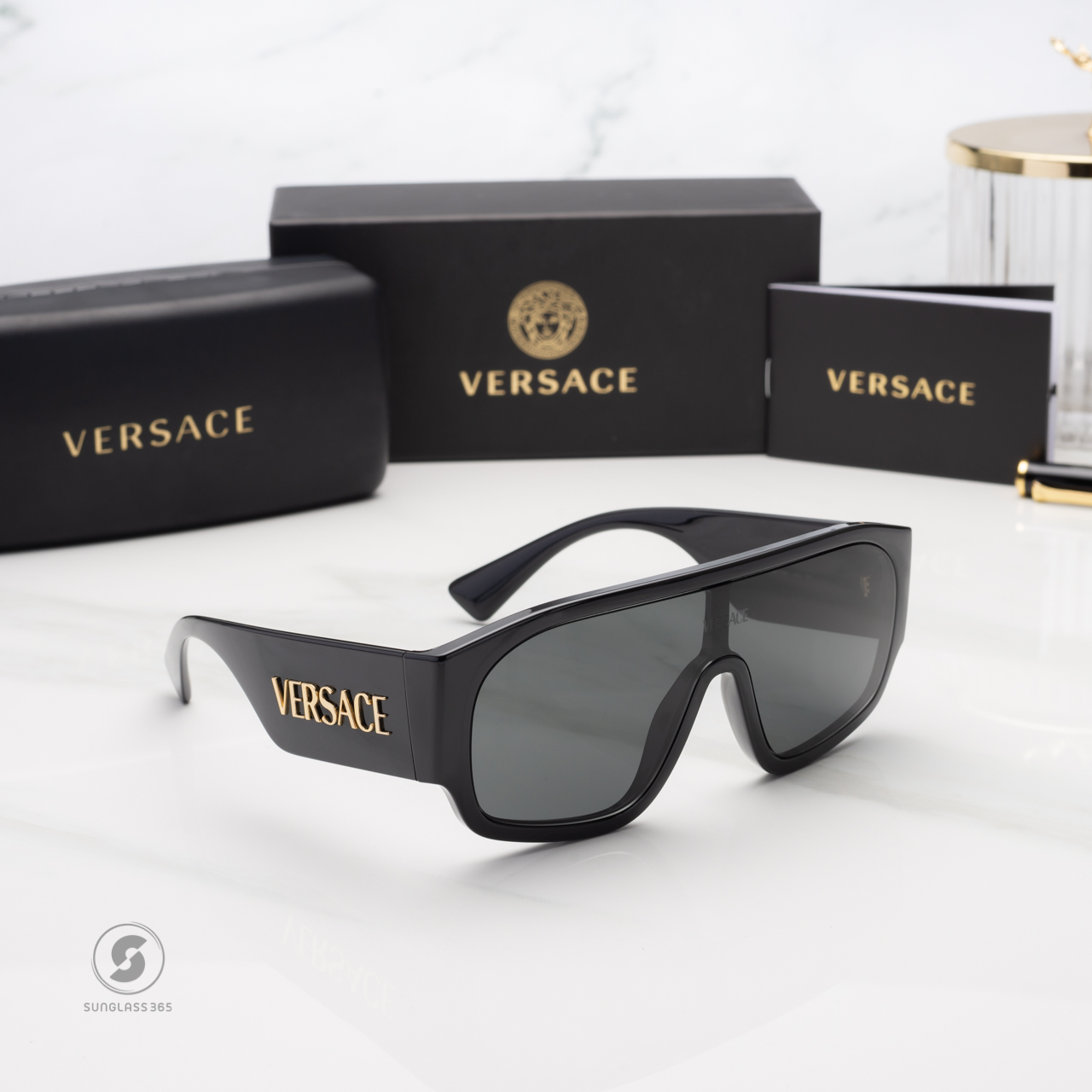 แว่นกันแดด Versace Logo Aviator VE4439 GB1/87