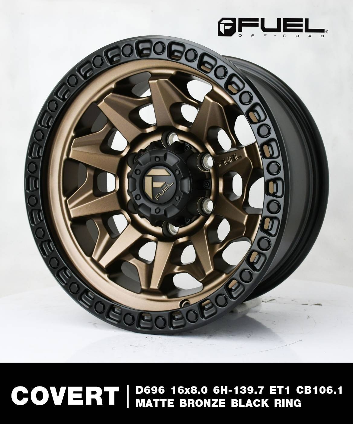 FUEL COVERT ล้อแท้ ราคาพิเศษ 16x8.0 offset+1 6x139.7