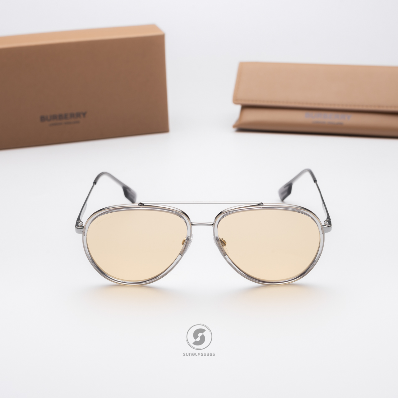 BURBERRY OLIVER BE3125 1003/8 Gunmetal Light Yellow