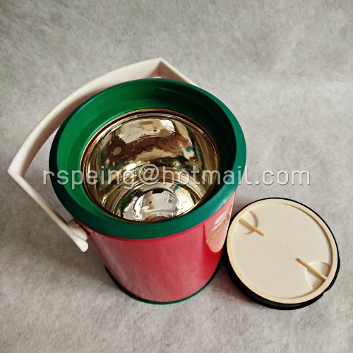 กระติกน้ำร้อนวินเทจ JUMBO SWEET MILANO 0.8 ลิตร ไส้แก้ว สีเขียว ฝาดำขอบเขียว