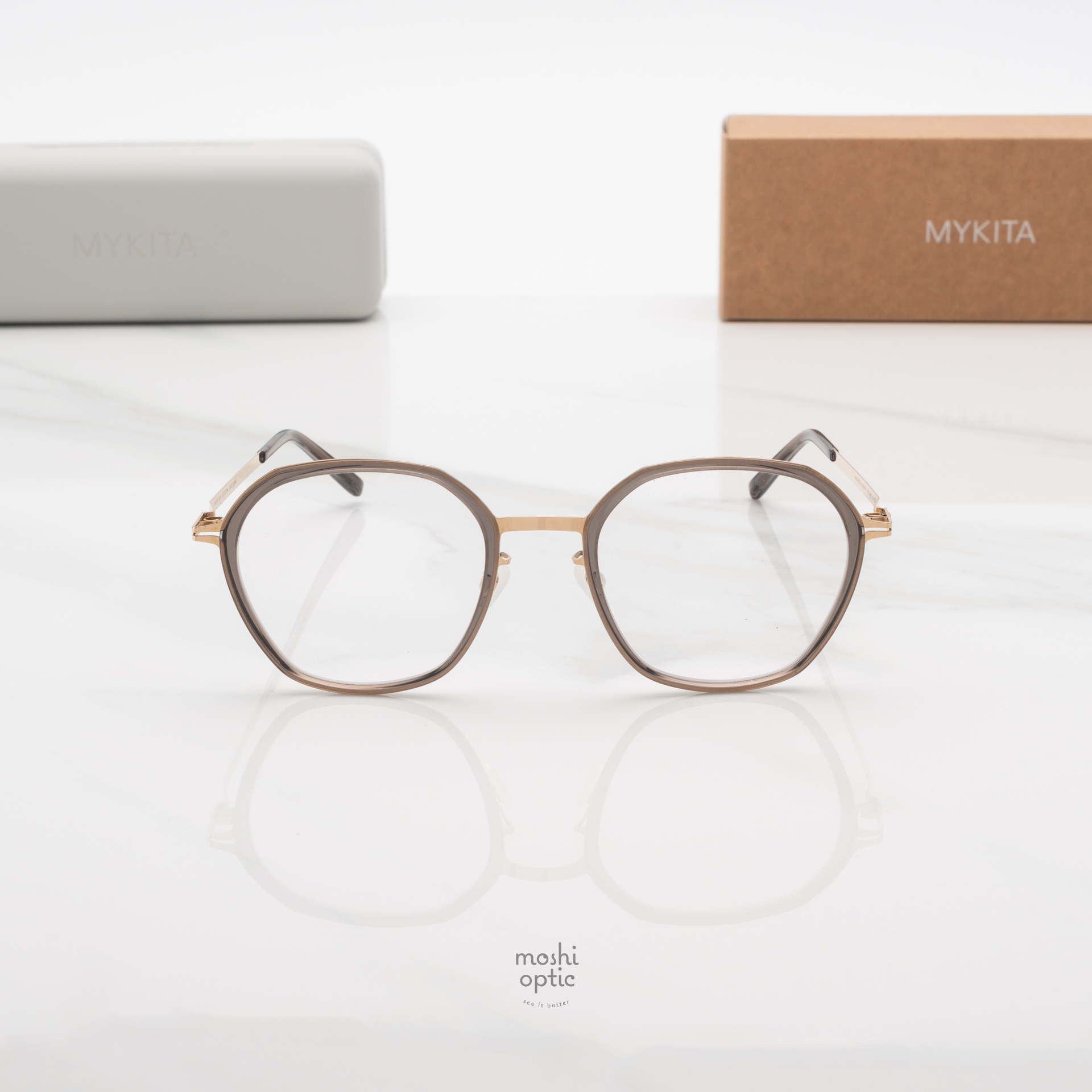 แว่นสายตา MYKITA SUVI A83 ChampagneGold Clear Ash