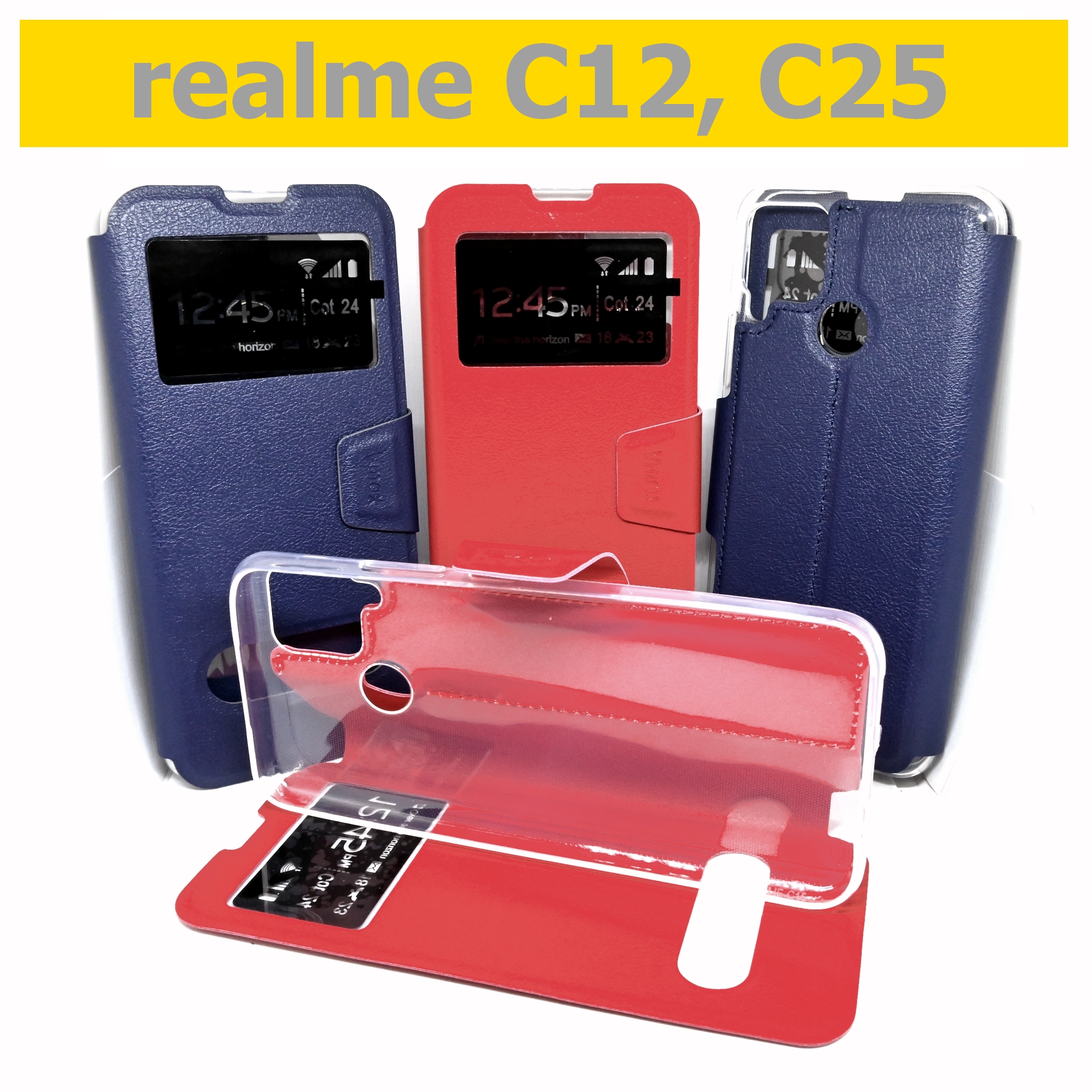 เคสพับ realme C12, C25 - เคสฝาพับ โชว์เบอร์ ตั้งได้