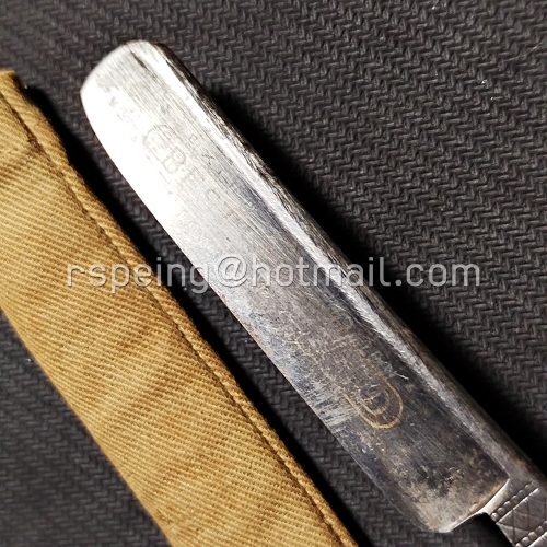 มีดโกนสะบัดหนัง Carl Schlieper "Eye Brand" Solingen #13 วินเทจแท้ พร้อมปลอกผ้าเดิม