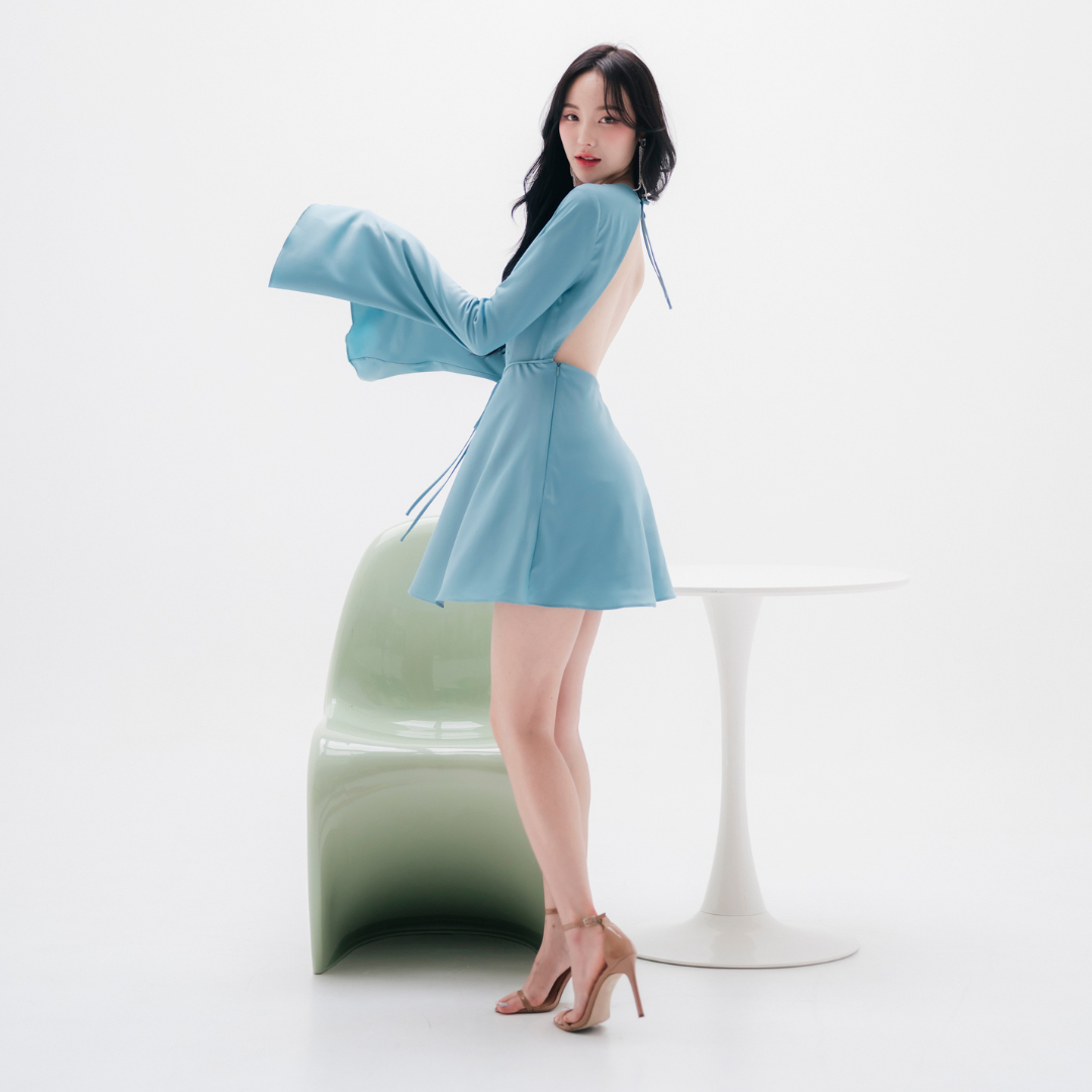 Lism D-097 Satin Bell Charm Dress ชุดเดรสซาติน