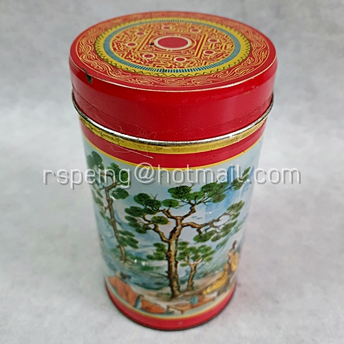 กระป๋องใส่ใบชาจีนสีแดง Special Tea ลายภาพจีนโบราณ