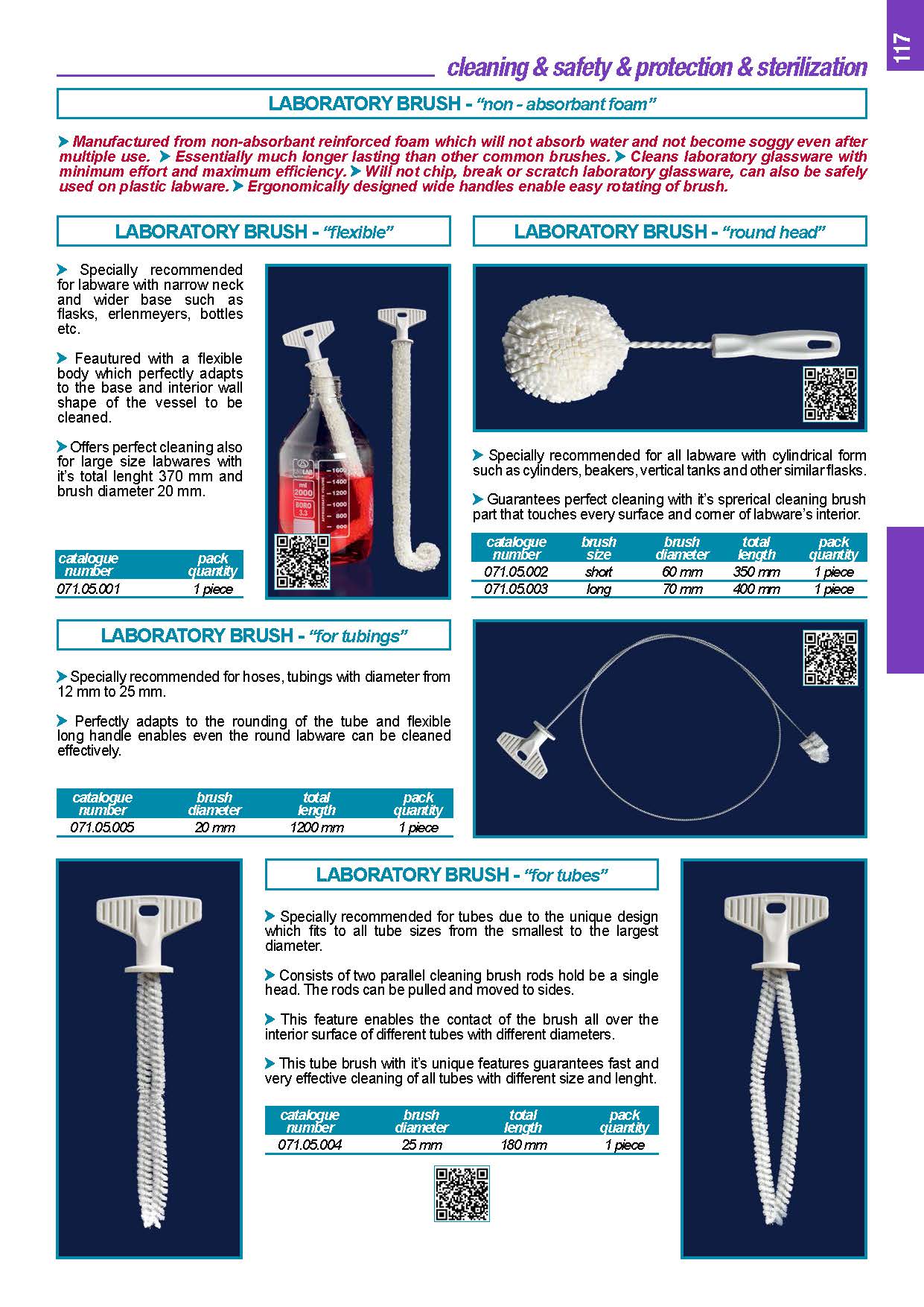 แปรงล้างเครื่อวแก้ว CLEANING BRUSH - ISOLAB